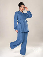 Conjunto Alfaiataria Blusa Botões Frente E Calça Azul / PP Conjunto Alfaiataria Blusa Botões Frente E Calça