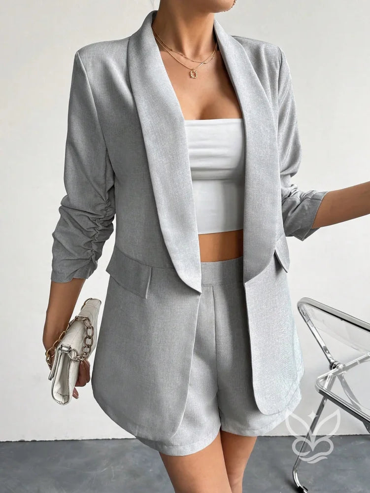 Conjunto Alfaiataria Com Blazer Encorpado E Top Tomara Que Caia Conjunto Alfaiataria Com Blazer Encorpado E Top Tomara