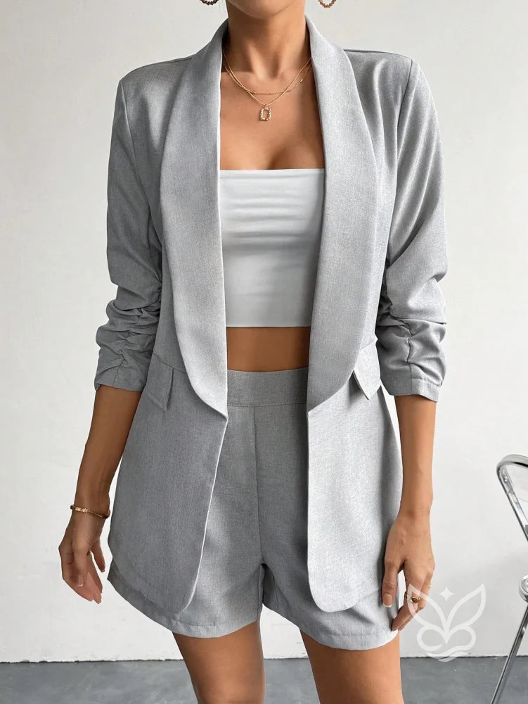 Conjunto Alfaiataria Com Blazer Encorpado E Top Tomara Que Caia Conjunto Alfaiataria Com Blazer Encorpado E Top Tomara