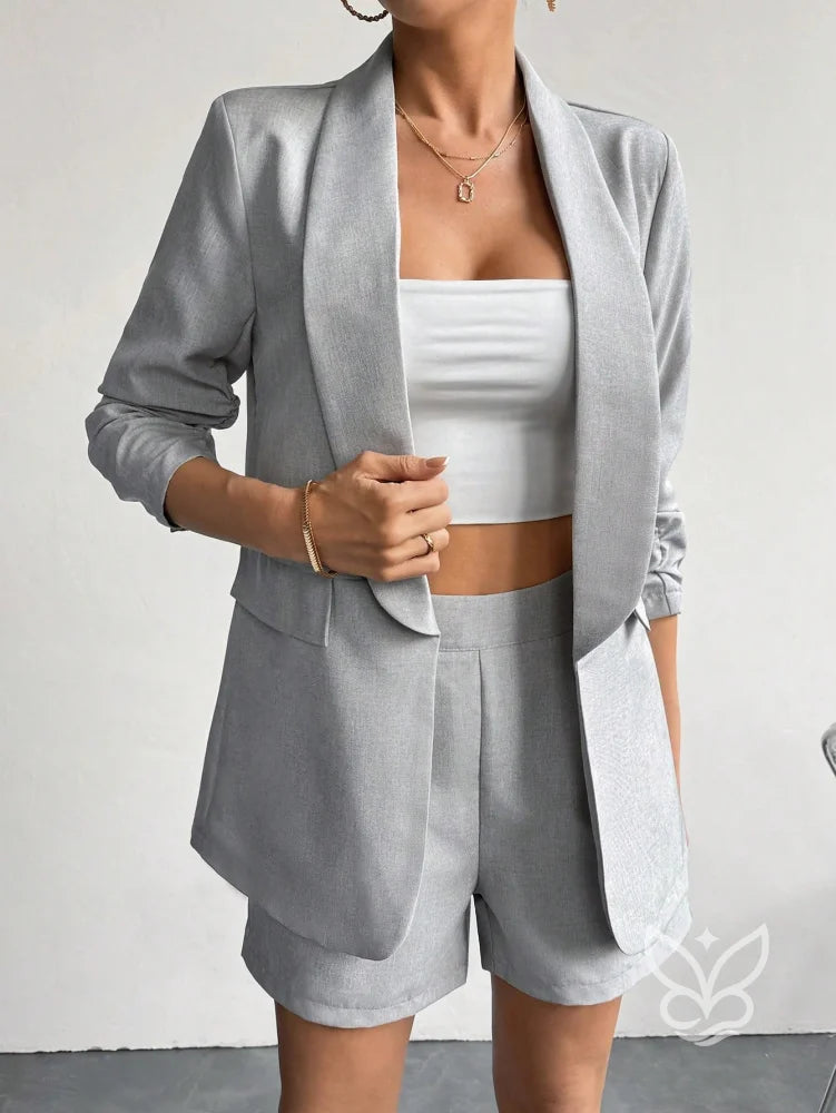 Conjunto Alfaiataria Com Blazer Encorpado E Top Tomara Que Caia Conjunto Alfaiataria Com Blazer Encorpado E Top Tomara