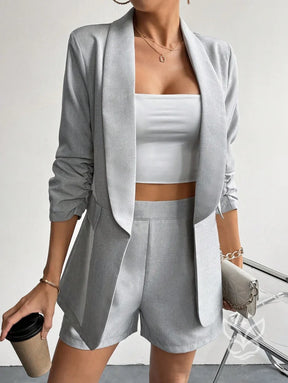Conjunto Alfaiataria Com Blazer Encorpado E Top Tomara Que Caia Conjunto Alfaiataria Com Blazer Encorpado E Top Tomara