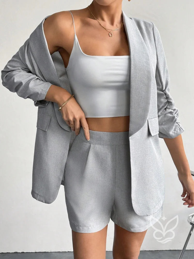 Conjunto Alfaiataria Com Blazer Encorpado E Top Tomara Que Caia Conjunto Alfaiataria Com Blazer Encorpado E Top Tomara