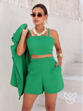 Conjunto Alfaiataria Com Blazer Sem Mangas E Top Reto Conjunto Alfaiataria Com Blazer Sem Mangas E Top Reto