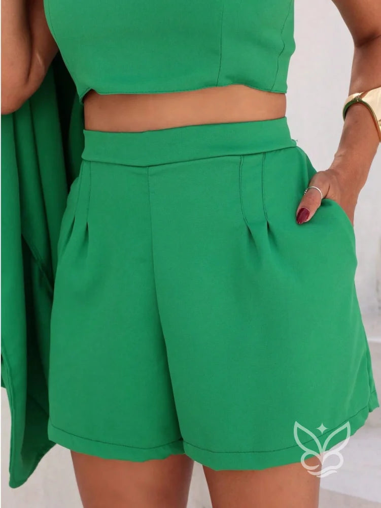 Conjunto Alfaiataria Com Blazer Sem Mangas E Top Reto Conjunto Alfaiataria Com Blazer Sem Mangas E Top Reto