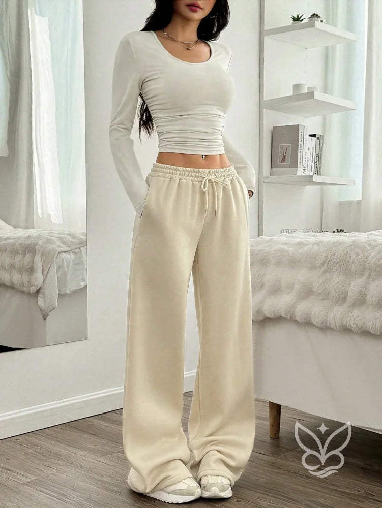 Conjunto Athleisure Com Cropped Manga Longa E Calça Jogger Damasco / PP Conjunto Athleisure Com Cropped Manga Longa E