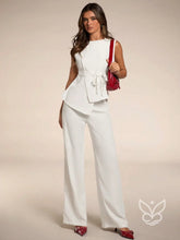 Conjunto Blazer Colete Assimétrico E Calça Social Branco / PP Conjunto Blazer Colete Assimétrico E Calça Social