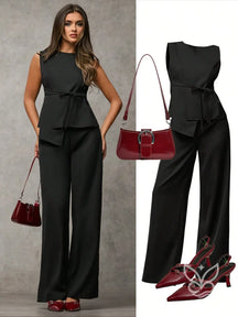Conjunto Blazer Colete Assimétrico E Calça Social Preto / PP Conjunto Blazer Colete Assimétrico E Calça Social