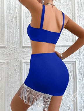 Conjunto Cami Com Franjas E Saia Bodycon Conjunto Cami Com Franjas E Saia Bodycon