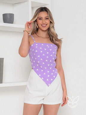 Conjunto Camisa Amarração Nas Costas E Shorts Com Zíper Conjunto Camisa Amarração Nas Costas E Shorts Com Zíper