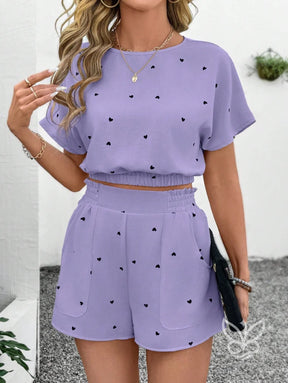 Conjunto Camisa Estampada Com Shorts Solto Conjunto Camisa Estampada Com Shorts Solto