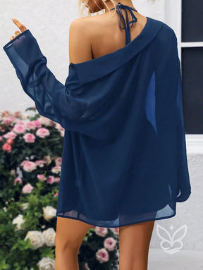 Conjunto Camisa Fluida com Top Cortininha e Short Casual Conjunto Camisa Fluida com Top Cortininha e Short Casual