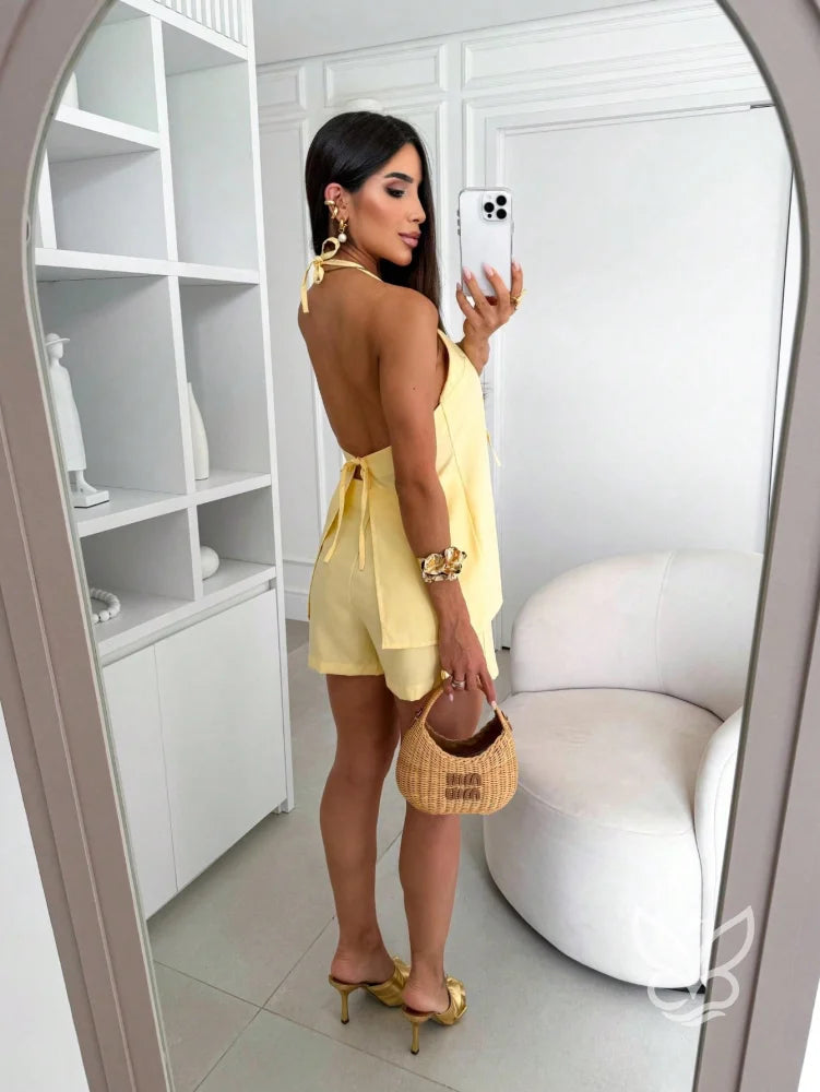 Conjunto Casual Alça Decote Amarração Front Conjunto Casual Alça Decote Amarração Front