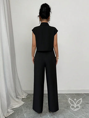 Conjunto Casual Blazer Abotoado E Calça Relaxada Conjunto Casual Blazer Abotoado E Calça Relaxada