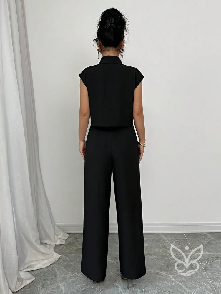 Conjunto Casual Blazer Abotoado E Calça Relaxada Conjunto Casual Blazer Abotoado E Calça Relaxada