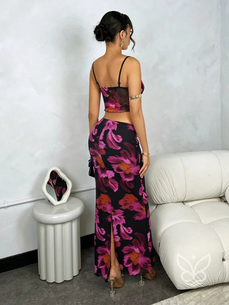 Conjunto Co-ord Estampado Com Alças Finas Conjunto Co-ord Estampado Com Alças Finas