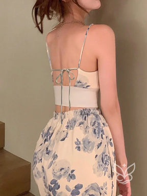 Conjunto Co-ord Estampado Com Cropped E Calça Pantalona Evasê Conjunto Co-ord Estampado Com Cropped E Calça Pantalona