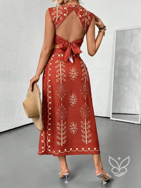 Conjunto Co-ord Estampado Com Cropped E Saia Midi Com Botões Conjunto Co-ord Estampado Com Cropped E Saia Midi Com