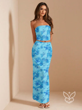 Conjunto Co-ord Estampado Com Top Ajustado Conjunto Co-ord Estampado Com Top Ajustado