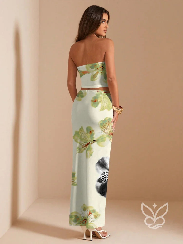 Conjunto Co-ord Estampado Com Top Ajustado Conjunto Co-ord Estampado Com Top Ajustado