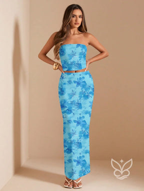 Conjunto Co-ord Estampado Com Top Ajustado Conjunto Co-ord Estampado Com Top Ajustado