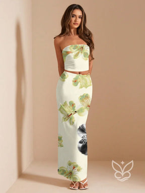 Conjunto Co-ord Estampado Com Top Ajustado Conjunto Co-ord Estampado Com Top Ajustado