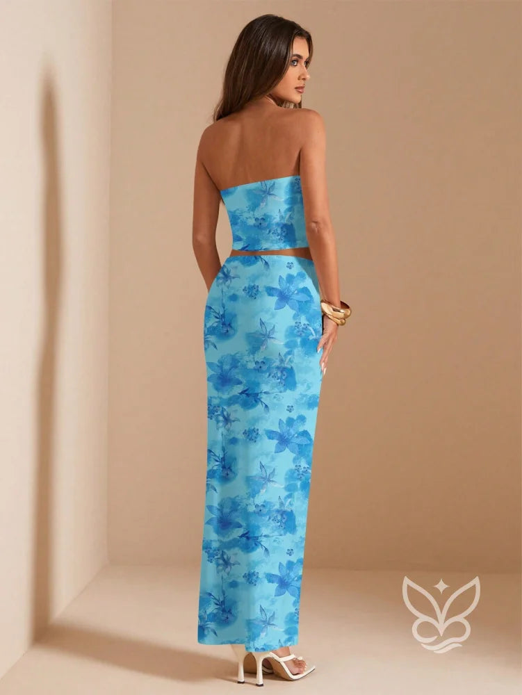 Conjunto Co-ord Estampado Com Top Ajustado Conjunto Co-ord Estampado Com Top Ajustado