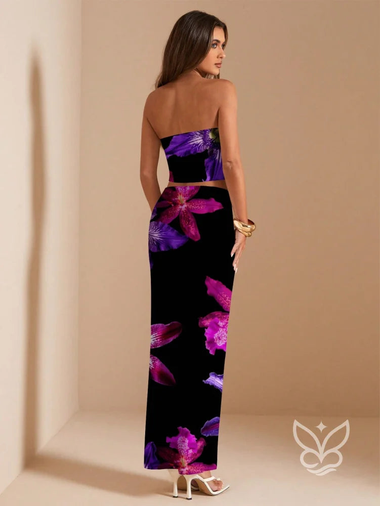 Conjunto Co-ord Estampado Com Top Ajustado Conjunto Co-ord Estampado Com Top Ajustado