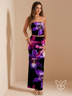 Conjunto Co-ord Estampado Com Top Ajustado Conjunto Co-ord Estampado Com Top Ajustado