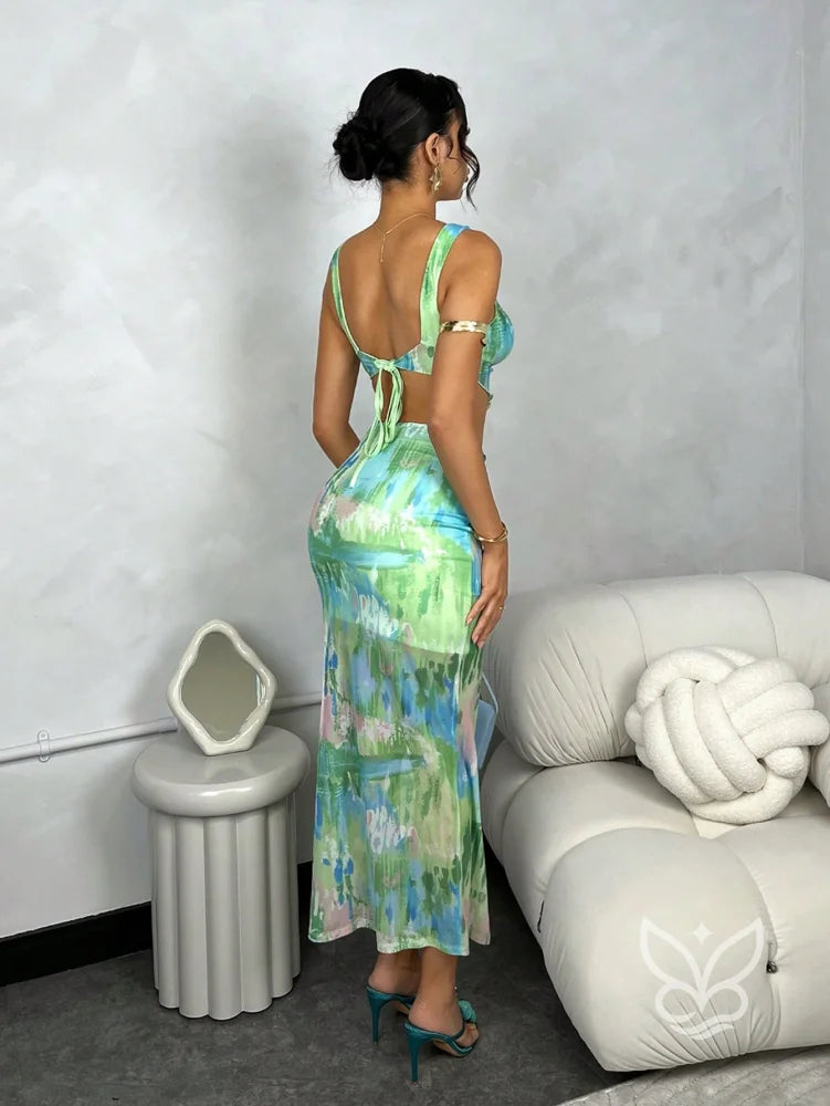Conjunto Co-ord Estampado Com Top Decote V Conjunto Co-ord Estampado Com Top Decote V