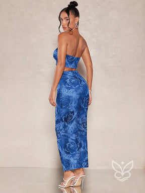 Conjunto Co-ord Estampado Com Top Faixa Conjunto Co-ord Estampado Com Top Faixa