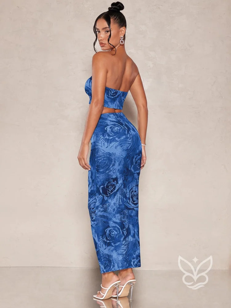 Conjunto Co-ord Estampado Com Top Faixa Conjunto Co-ord Estampado Com Top Faixa
