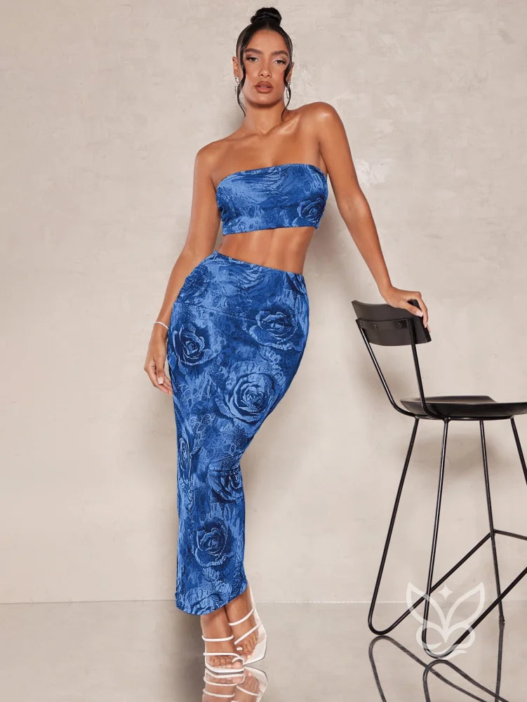 Conjunto Co-ord Estampado Com Top Faixa Conjunto Co-ord Estampado Com Top Faixa