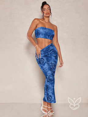 Conjunto Co-ord Estampado Com Top Faixa Conjunto Co-ord Estampado Com Top Faixa