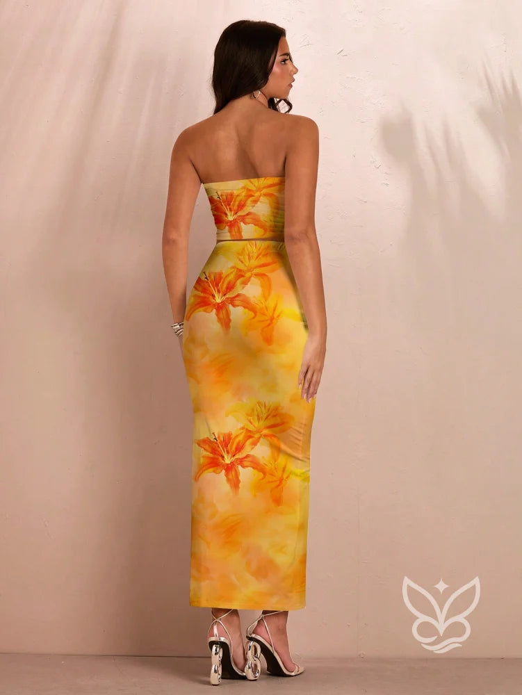 Conjunto Co-ord Estampado Com Top Tomara Que Caia Conjunto Co-ord Estampado Com Top Tomara Que Caia