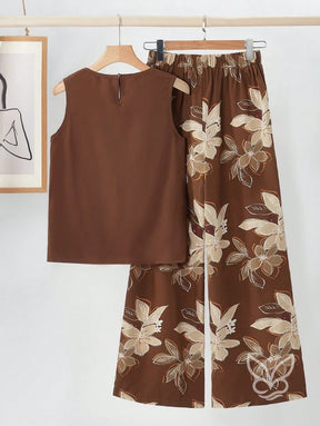 Conjunto Co-ord Estampado Floral Pantalona E Regata Larga Conjunto Co-ord Estampado Floral Pantalona E Regata Larga