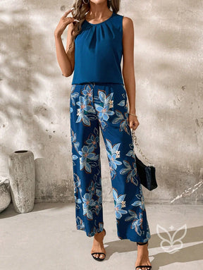 Conjunto Co-ord Estampado Floral Pantalona E Regata Larga Conjunto Co-ord Estampado Floral Pantalona E Regata Larga