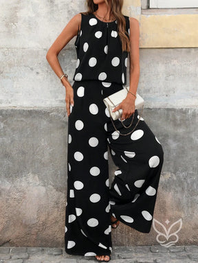 Conjunto Co-ord Estampado Floral Pantalona E Regata Larga Preto / PP Conjunto Co-ord Estampado Floral Pantalona E