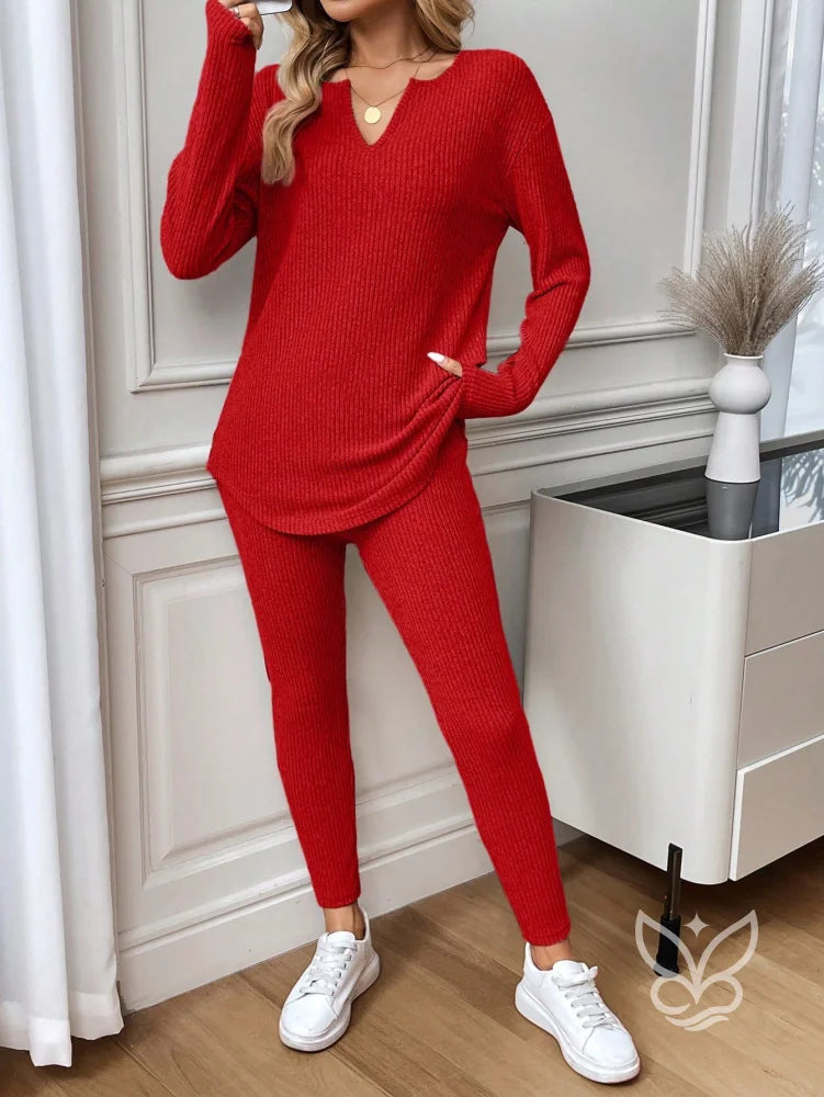 Conjunto Conforto Canelado com Blusa Longa e Calça Conjunto Conforto Canelado com Blusa Longa e Calça