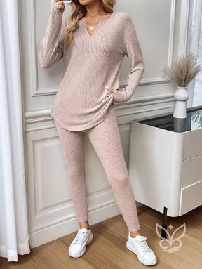 Conjunto Conforto Canelado com Blusa Longa e Calça Conjunto Conforto Canelado com Blusa Longa e Calça