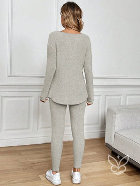 Conjunto Conforto Canelado com Blusa Longa e Calça Conjunto Conforto Canelado com Blusa Longa e Calça