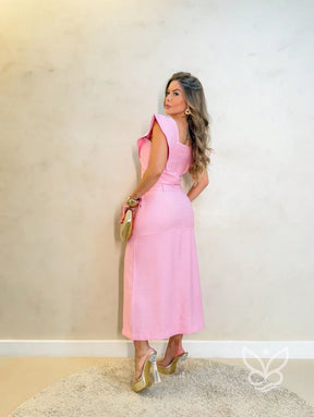 Conjunto Cropped Com Babados E Saia Midi Fenda Conjunto Cropped Com Babados E Saia Midi Fenda