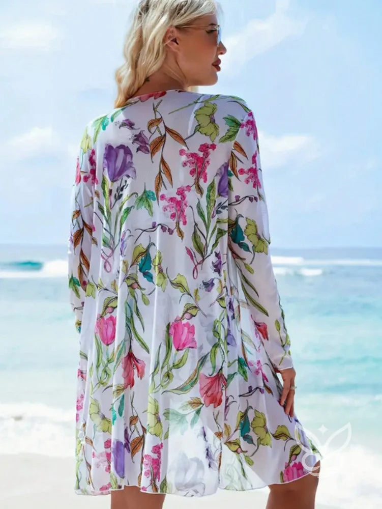 Conjunto de Biquíni com Shorts e Saída Estampada Conjunto de Biquíni com Shorts e Saída Estampada