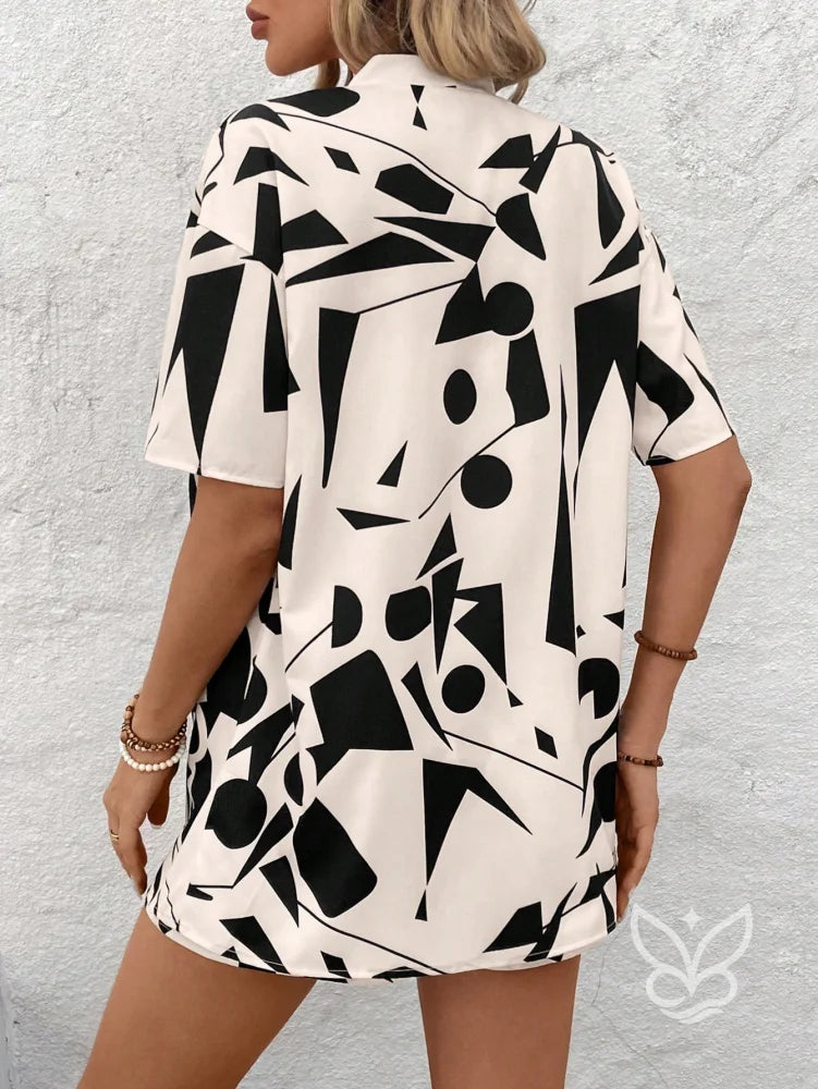 Conjunto Estampado Com Kimono Shorts Moderno Conjunto Estampado Com Kimono Shorts Moderno