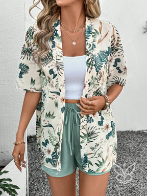 Conjunto Kimono Estampado Animal Print E Shorts Solto Estampa 2 / PP Conjunto Kimono Estampado Animal Print E Shorts