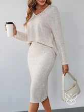 Conjunto Loungewear De Malha Com Blusa Solta E Saia Midi Justa Branco / PP Conjunto Loungewear De Malha Com Blusa Solta