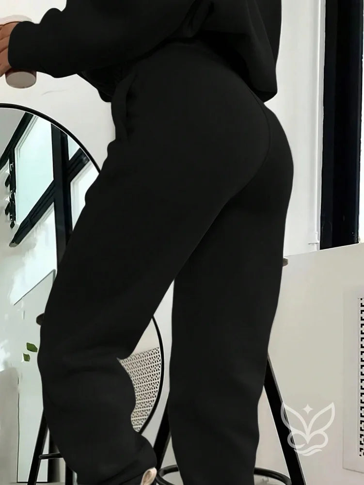 Conjunto Moletom Com Capuz Com Cordão E Calça Com Bolso Conjunto Moletom Com Capuz Com Cordão E Calça Com Bolso