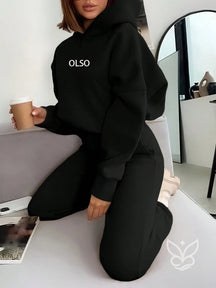 Conjunto Moletom Com Capuz Com Cordão E Calça Com Bolso Preto / PP Conjunto Moletom Com Capuz Com Cordão E Calça Com