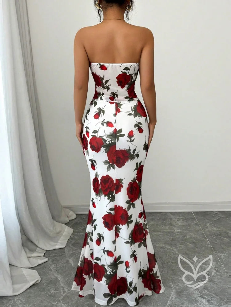 Conjunto Saia Longa E Cropped Tomara Que Caia Estampa Floral Conjunto Alfaiataria Cropped De Alças Finas E Calça