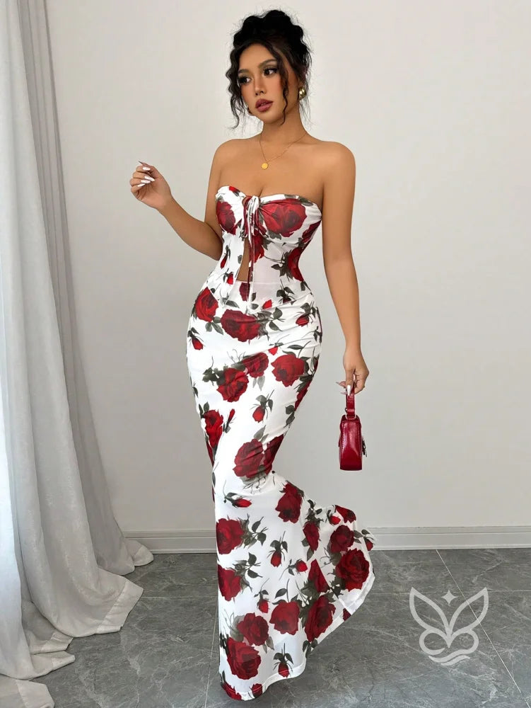 Conjunto Saia Longa E Cropped Tomara Que Caia Estampa Floral Conjunto Alfaiataria Cropped De Alças Finas E Calça