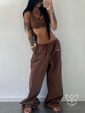 Conjunto Top Cropped Com Alça Única E Calça Jogger Conjunto Top Cropped Com Alça Única E Calça Jogger